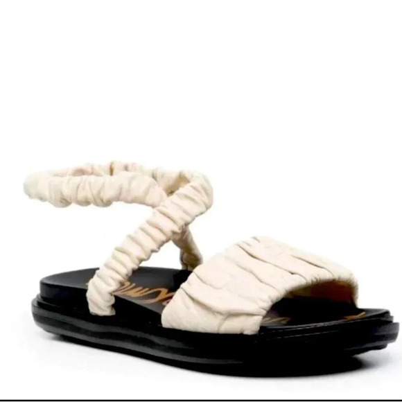 Sam Edelman Leather Sandals Velma Ruched NEW - Picture 1 of 9